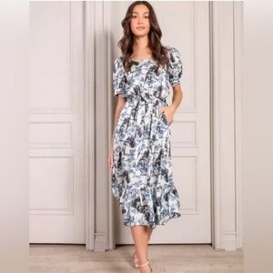 Senlis Rolling Hills Lucia‎ Scoop Neck Midi Dress SIZE XS